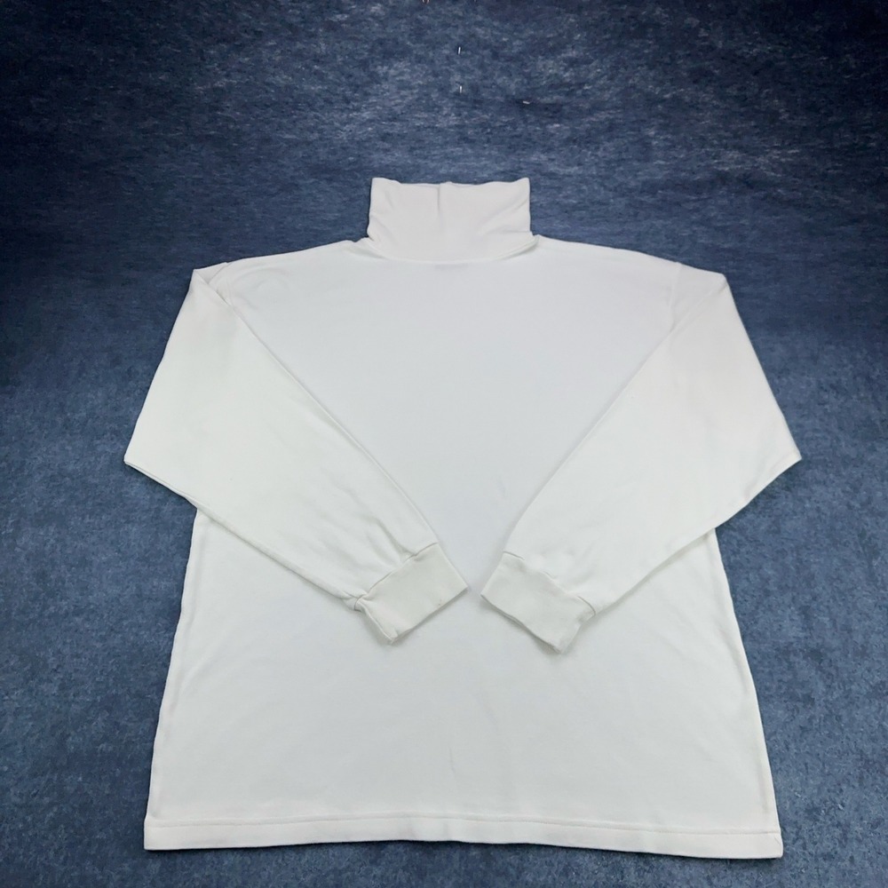 Flying Colors White Cotton Turtleneck Long Sleeve‎ Top XL